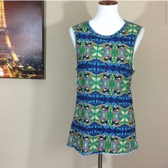 🦋3/50$ Sam Edelman tropical parrot tank sz M - Picture 3 of 9